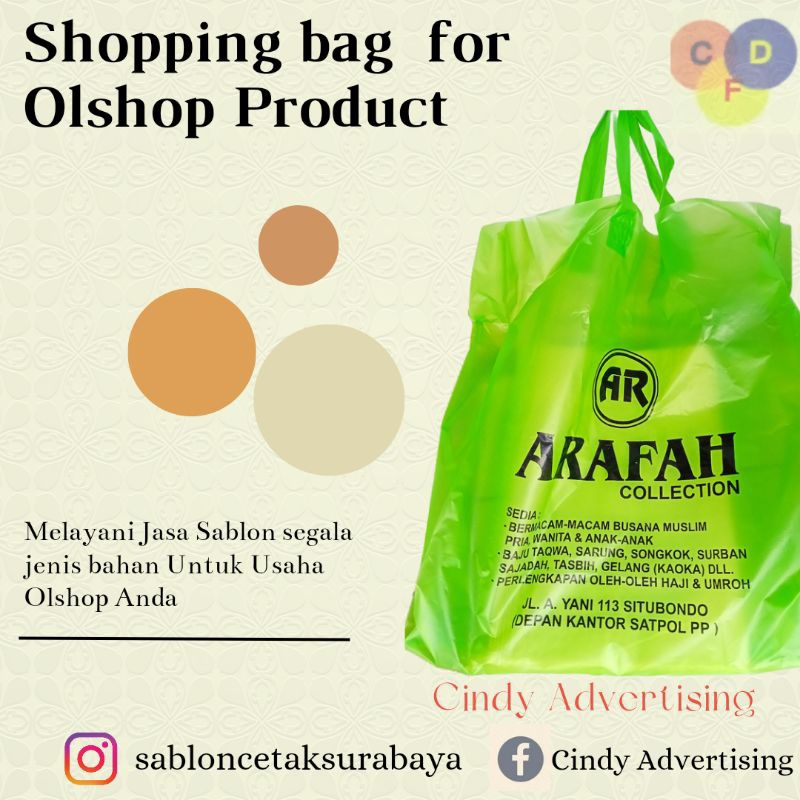 plastik shopping bag HD tali/sablon plastik Custom/plastik shopping bag Olshop/tas plastik Olshop cu