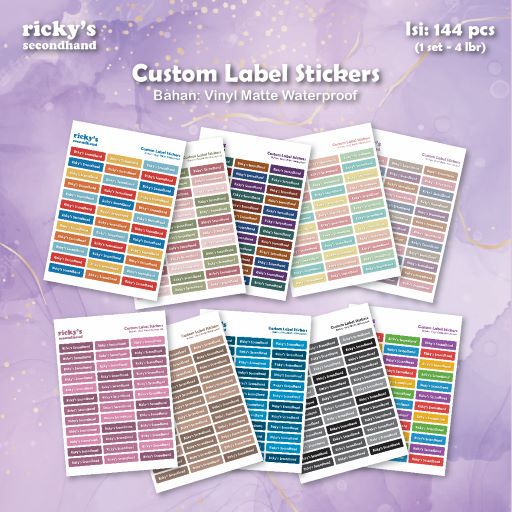

144 pcs Stiker Label Nama Waterproof - Colour Set