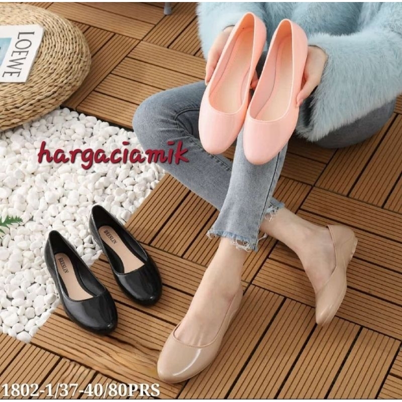 SEPATU WANITA JELLY POLOS / FLAT SHOES JELLY 1802