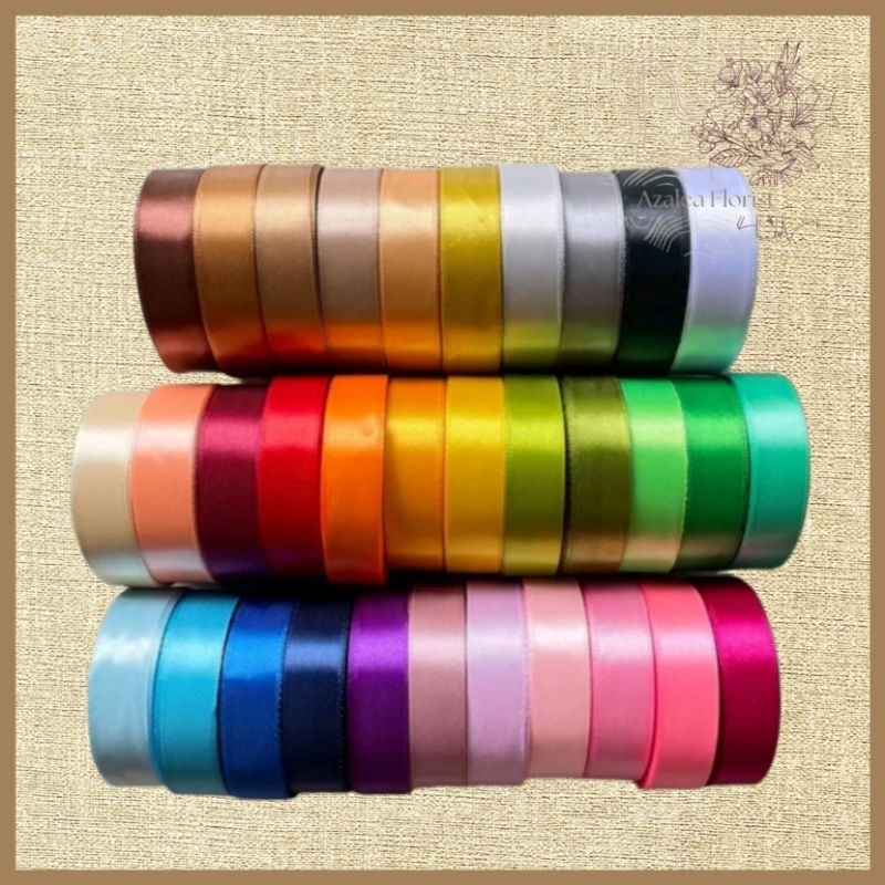 

Pita Satin 3/4 Inch Warna Solid Polos Import