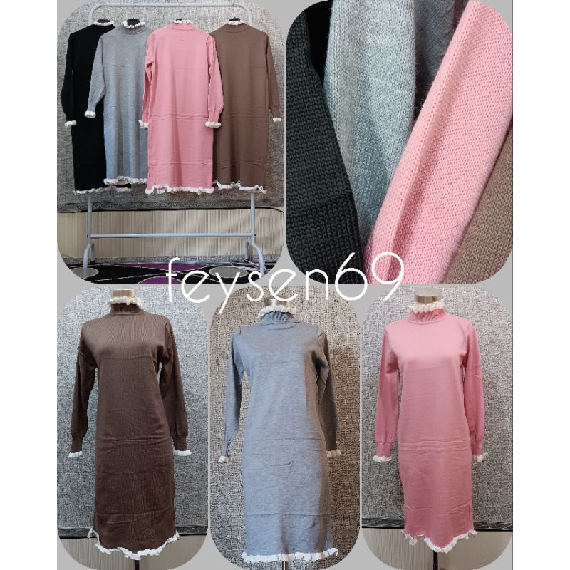 dress rajut import premium