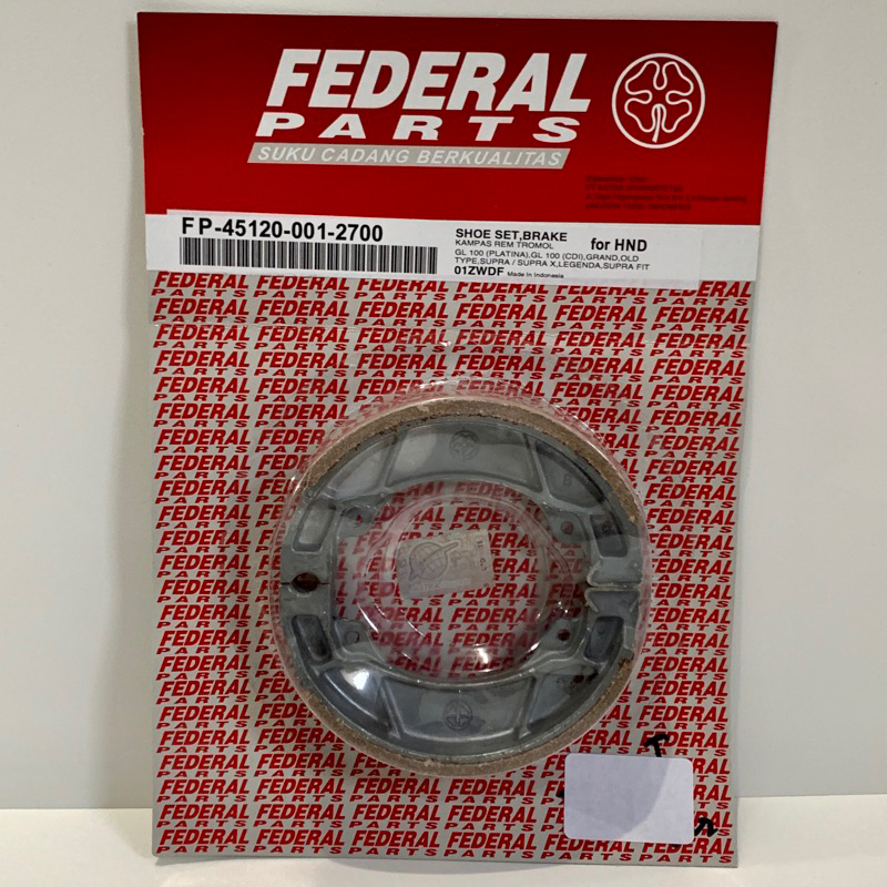 Kampas Rem Depan / Belakang Federal untuk Grand / Supra