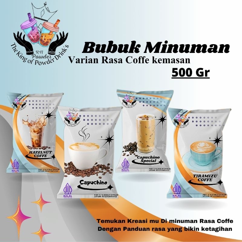 

bubuk minuman rasa capcin kemasan 500gr powder serbuk minuman rasa coffe