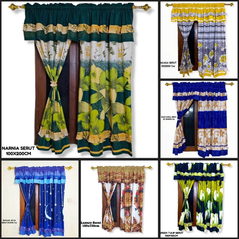 GORDEN SERUT JENDELA PENDEK / GORDEN MINIMALIS UKURAN 100 X 150 GORDEN JENDELA PONI