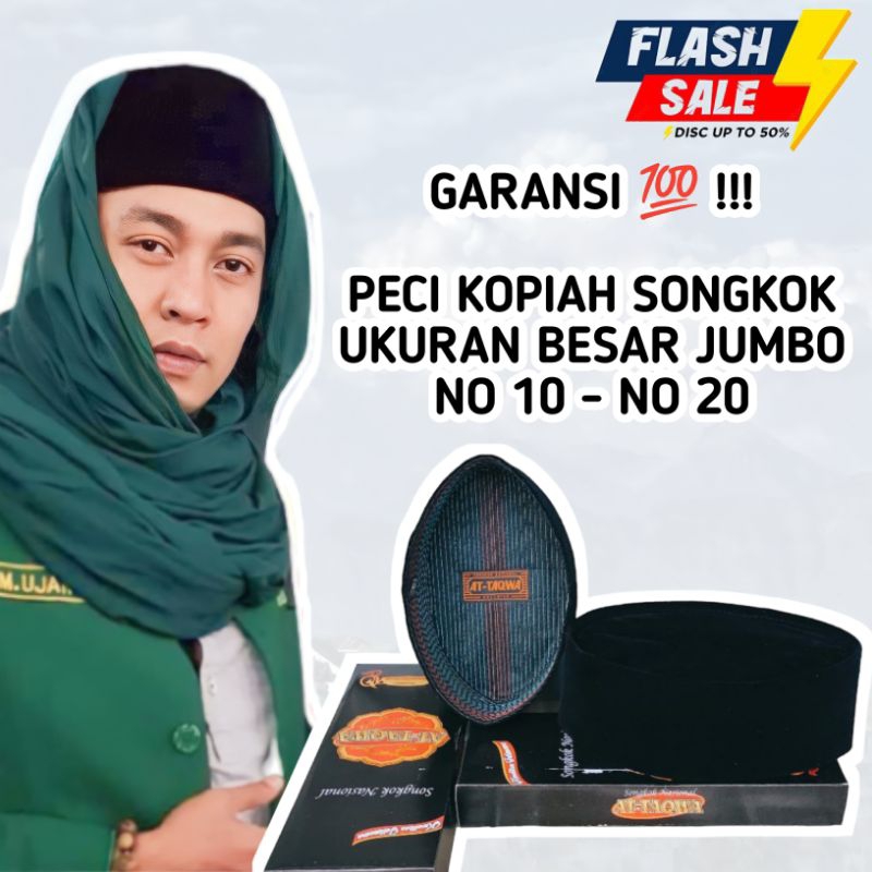 peci jumbo ukuran besar nomor 12 13 14 pria dewasa peci hitam polos jumbo ukuran besar nomor 11 12 1