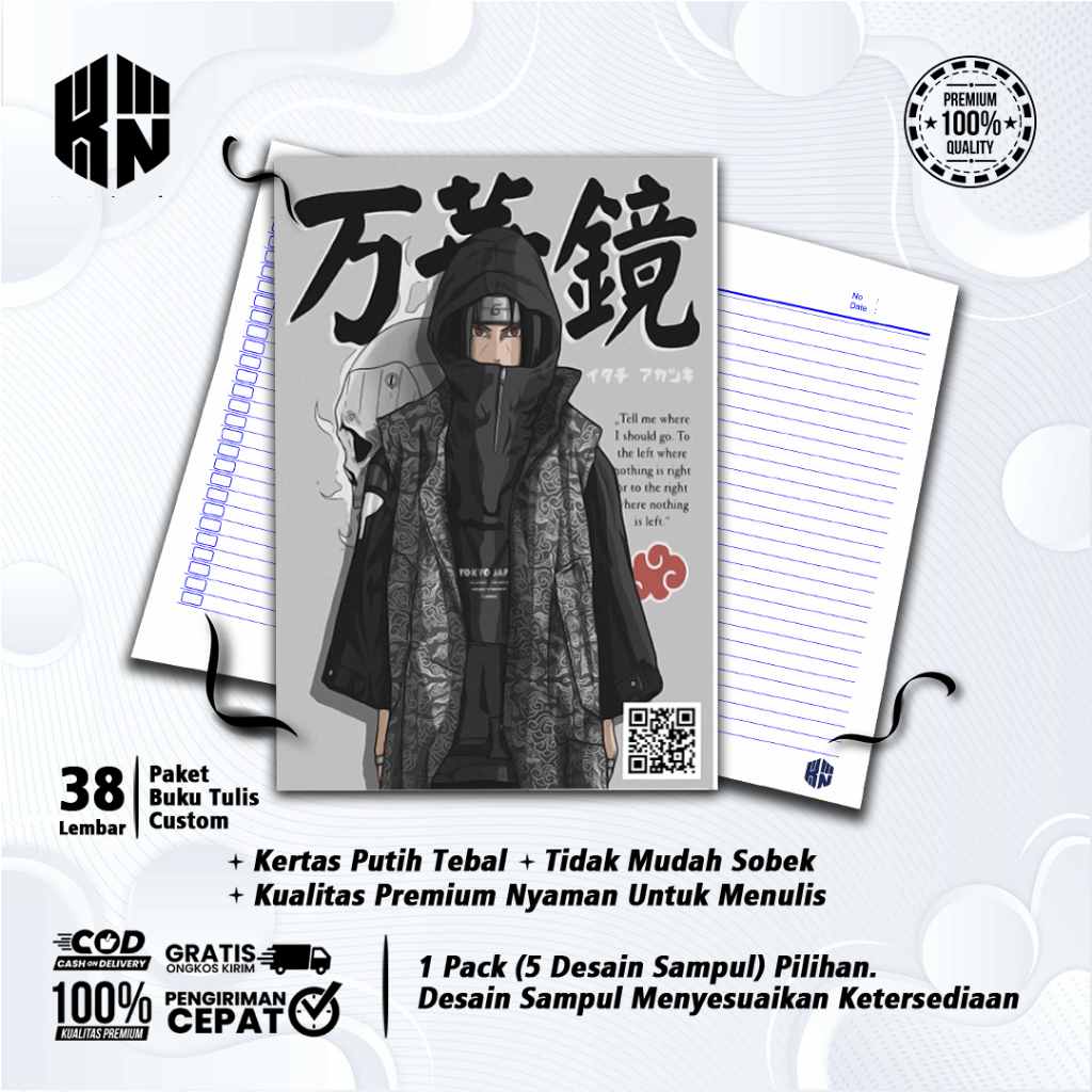 

Buku Tulis Sekolah Custom Tema AKATSUKI X NARUTO Bergaris 38 Lembar 1 Pak Isi 5 Buku/ Buku Tulis Anime/ Buku Aesthetic/ Buku Catatan