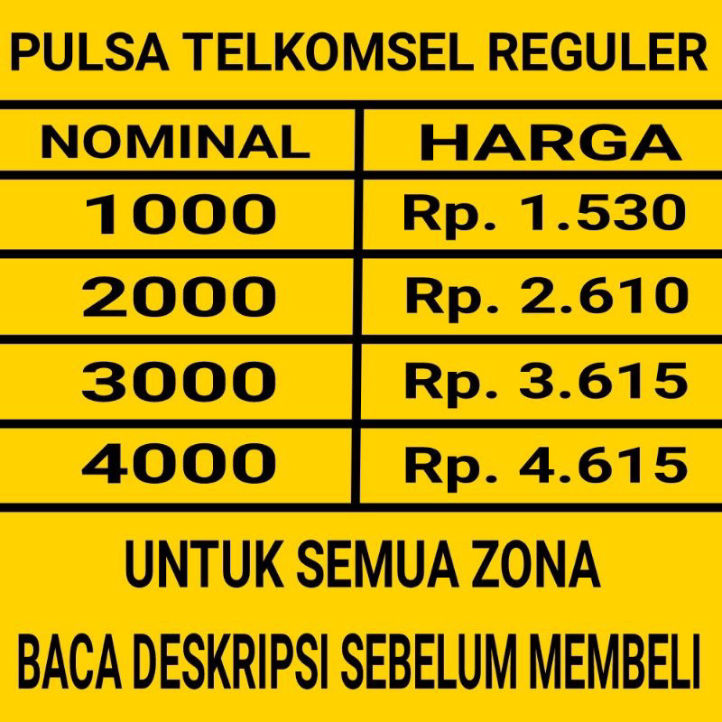 PULSA TELKOMSEL CUMAN SERIBU