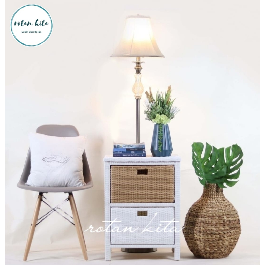 Lemari Plastik Susun 2 Rotan Sintetis