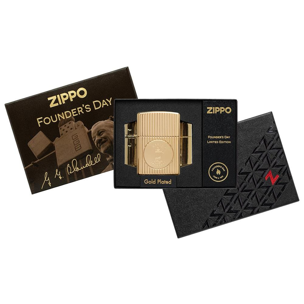 Zippo Original Armor Founder's Day Collectible Gold Plated 18K 05815/10000