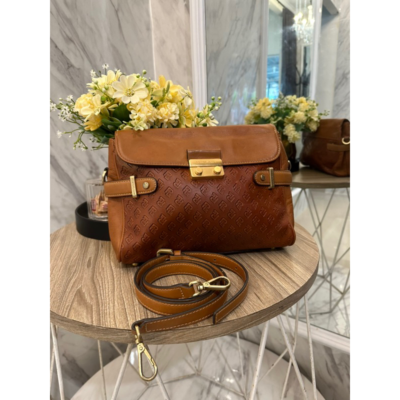 tas vintage genuine leather preloved second