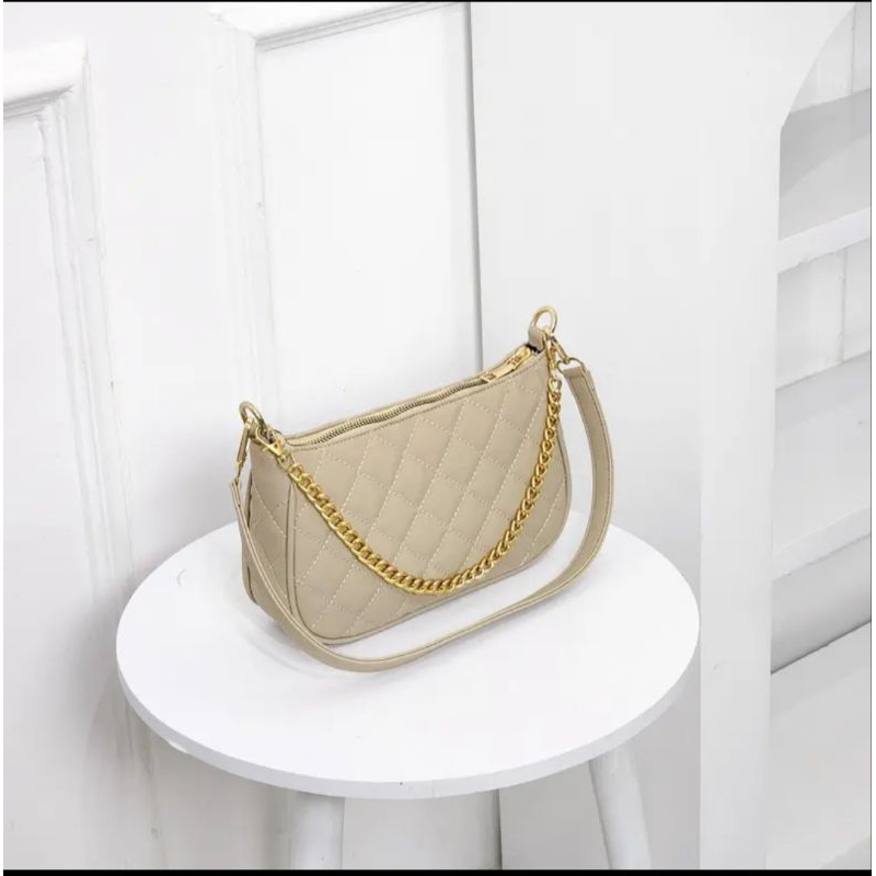 ZEA SHOULDERBAG TAS BAHU EMBOS TALI RANTAI, TERMURAH
