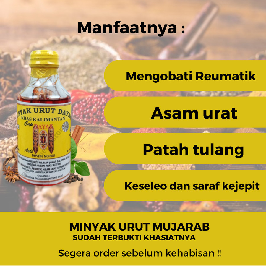 Ramuan Herbal Minyak Urut Dayak Obat Patah Tulang Dan Sendi Ampuh