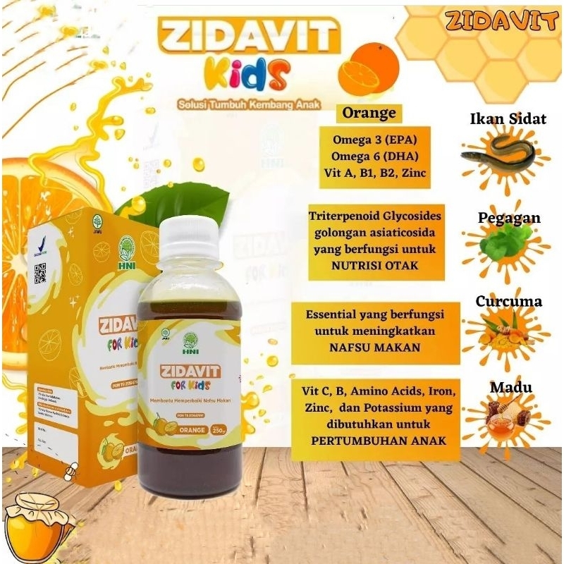 ZIDAVIT Suplemen Anak (Madu+ikan sidat+pegagan+curcuma)