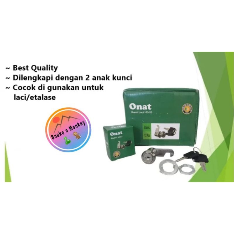 Kunci Loker - Kunci Camlock 103 - 20 mm Merk ONAT  / Kunci Gait Kait  2 cm