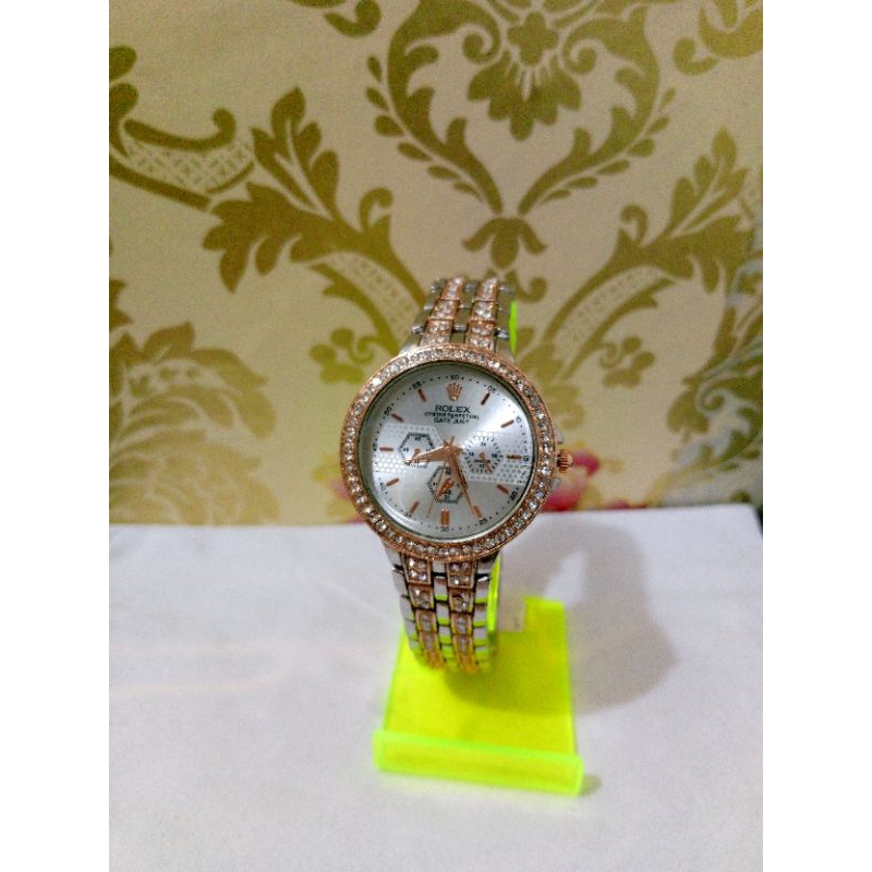 Jam tangan wanita Rolex oyster perpetual date just / jam tangan analog untuk wanita
