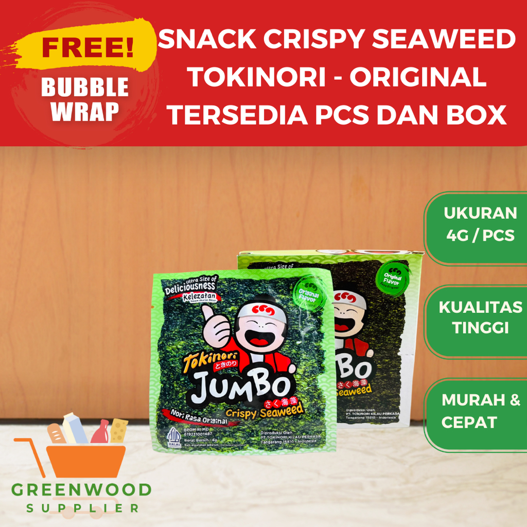 

[Pcs] Tokinori Snack Crispy Seaweed Original - 4 Gram