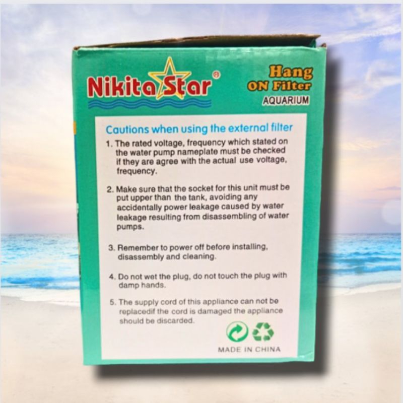 Pompa aquarium Gantung HANG ON FILTER NIKITA STAR NS 01