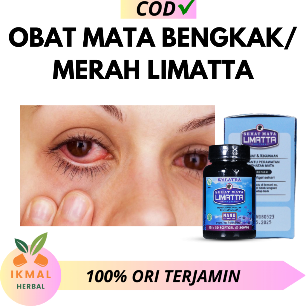 Obat Mata Bengkak/Merah Limatta Herbal Aman Berkhasiat Untuk Masalah Mata Isi 30 SoftGel