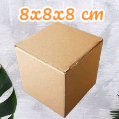 

Kardus packing 8x8x8 cm recycle box daur ulang luar polos dalam ada tulisan