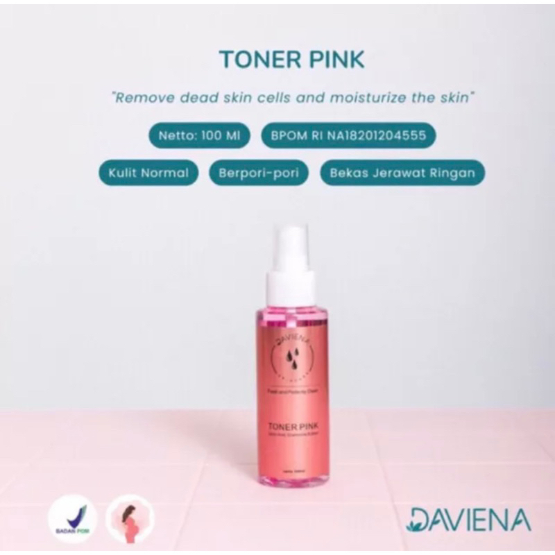 ECER TONER GLOWING SERIES DAVIENA SKINCARE ASLI ORIGINAL OFFICIAL STORE PALEMBANG JAKARTA DEPOK JABO