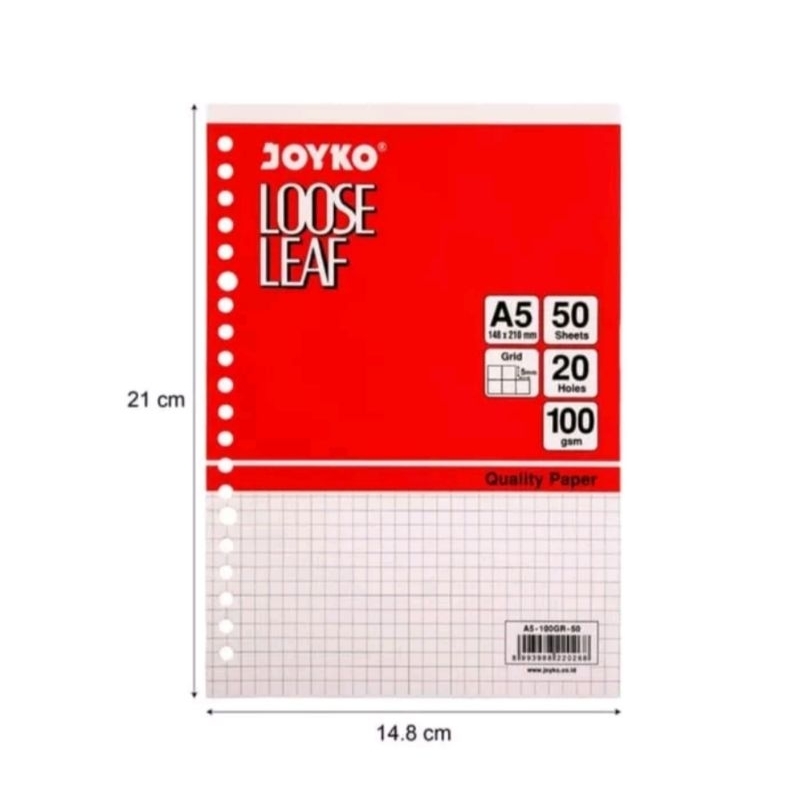 

LK39 Joyko Loose Leaf A5 Grid Dot Plain Kotak isi 50