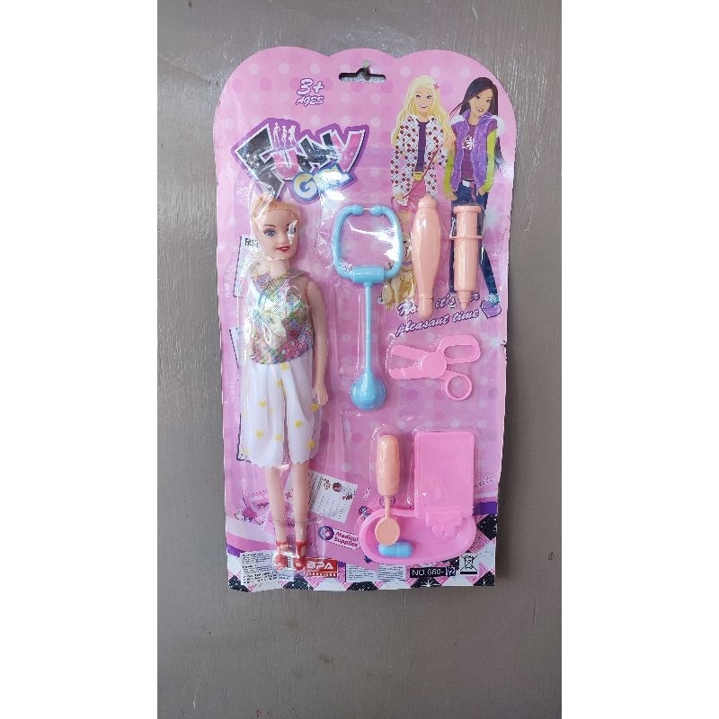 Mainan barbie salon funny girl keramas