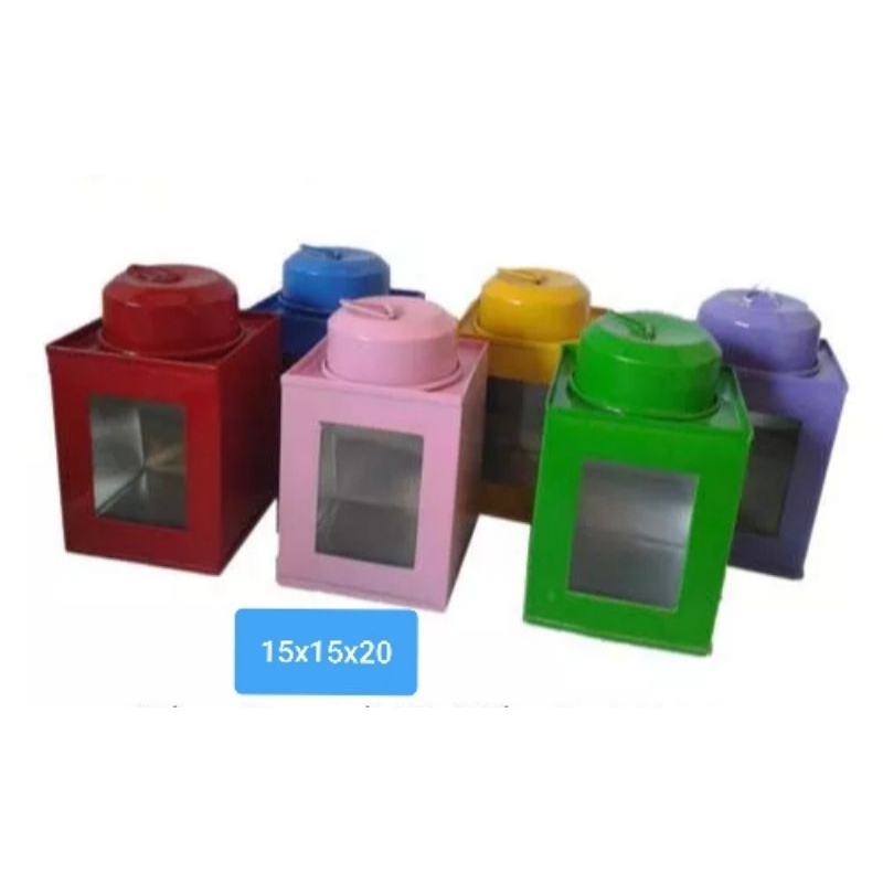 Topes kaleng kerupuk jadul ukuran 15x20