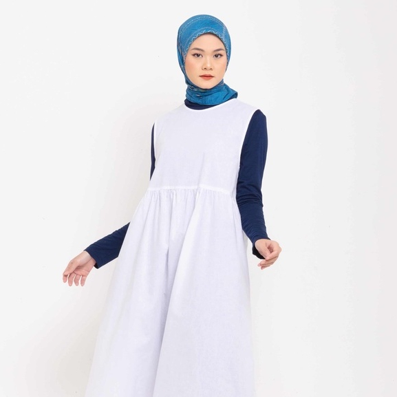 Dress Wanita Muslim Dauky Inner Span Dress Sleeveless Ruffles