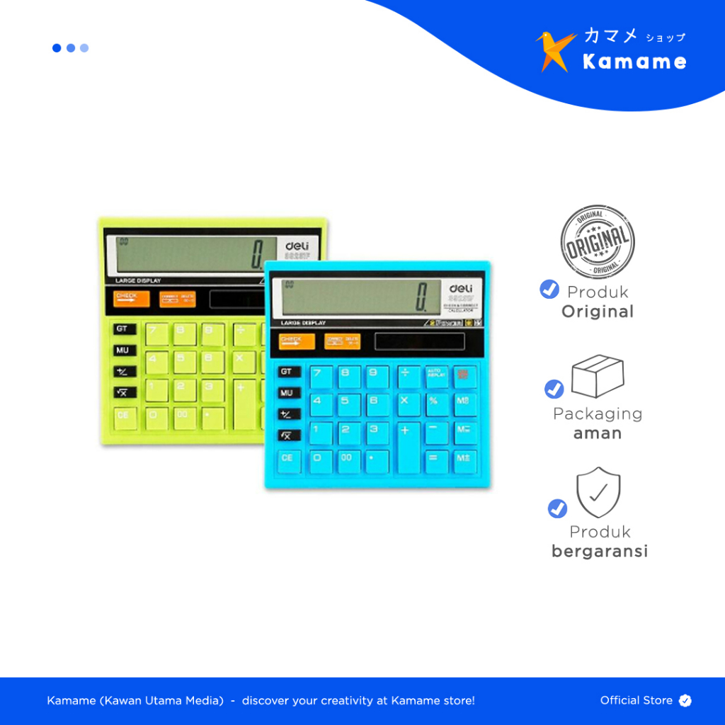 

Deli Kalkulator Desktop - 12 Digit Desain unik garansi 3 tahun 39231F - Kamame