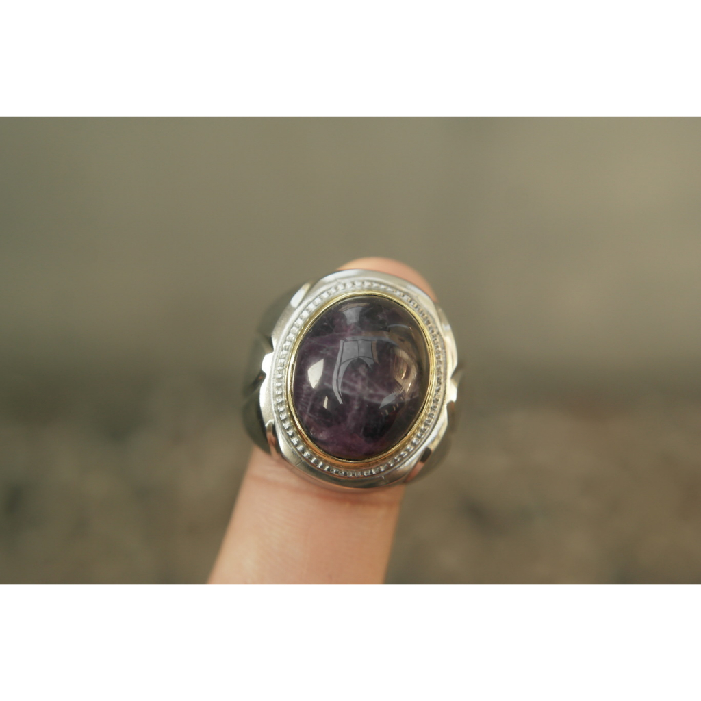 Natural Kecubung Ring Monel 8 Kode C513