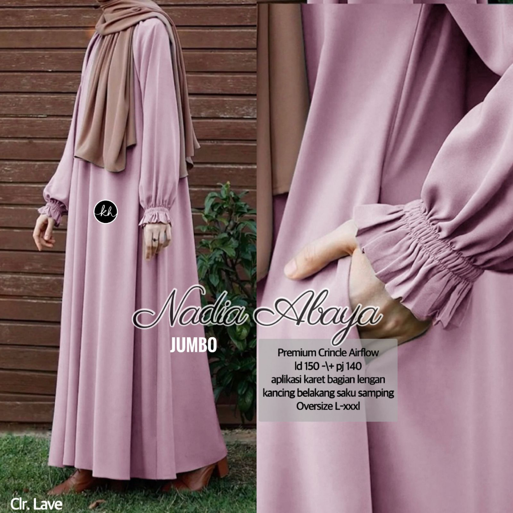 NADIA ABAYA / ABAYA MUSLIM / GAMIS ABAYA / GAMIS WANITA / GAMIS JUMBO / ABAYA JUMBO / ABAYA BAHAN CR