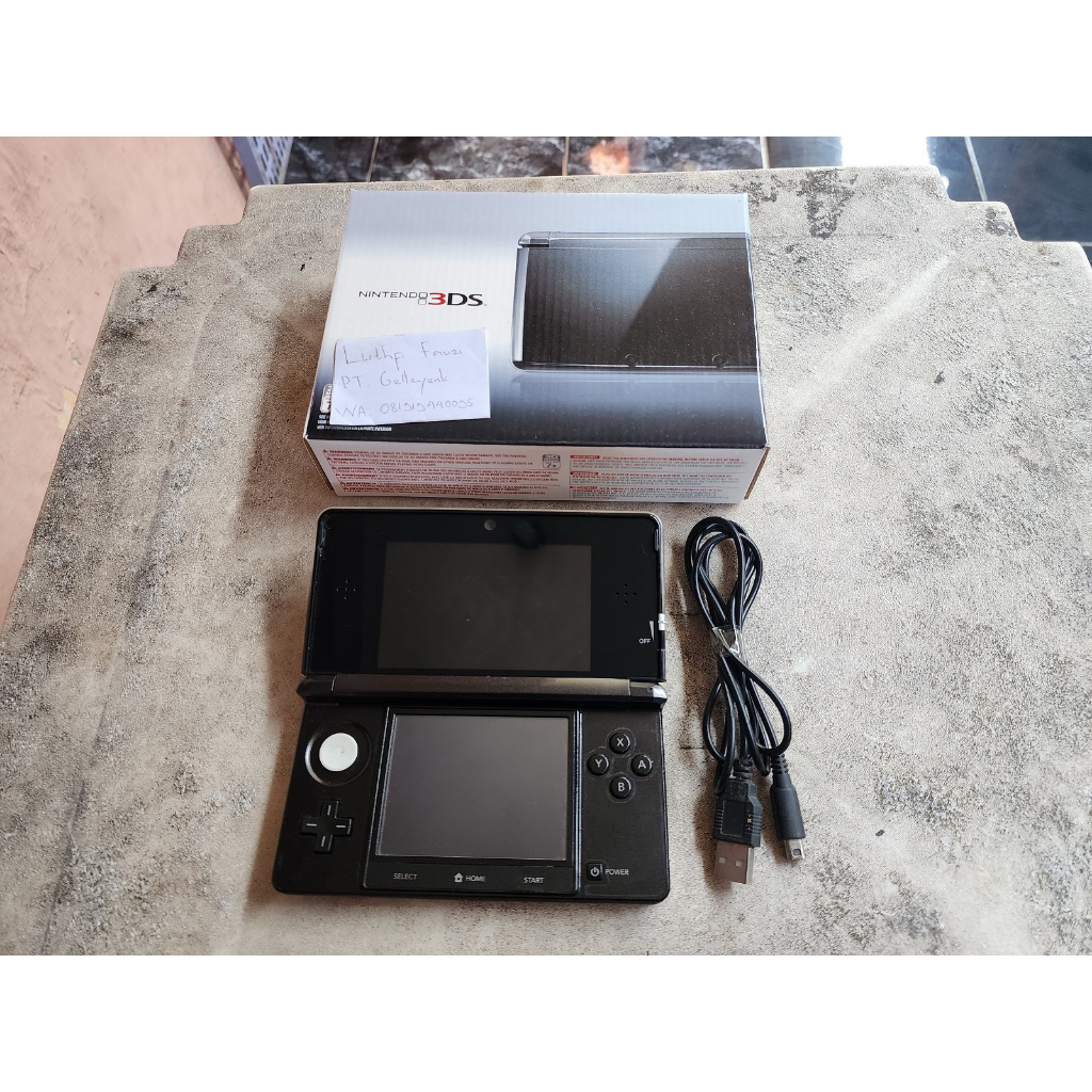 Nintendo 3DS not XL Cosmo Black CFW Luma 32GB Fullset 07