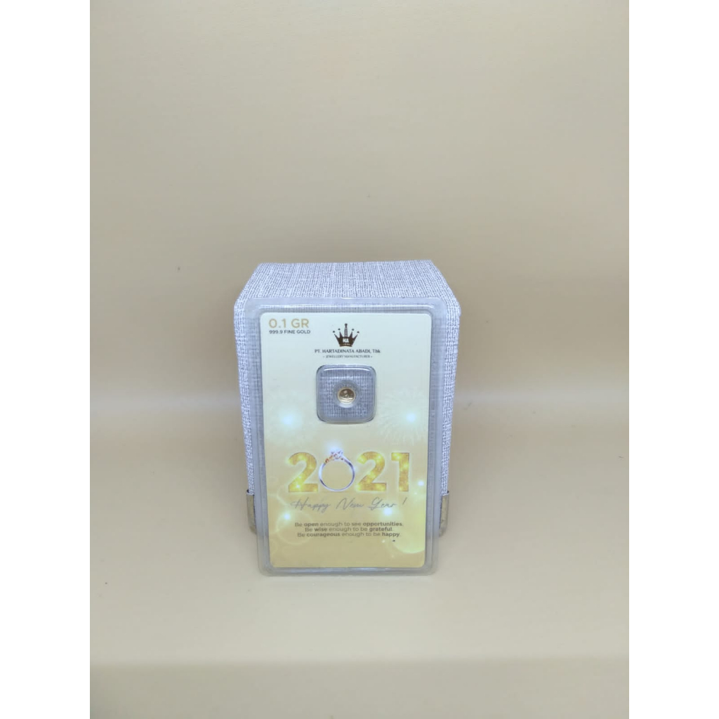 Logam Mulia HARTADINATA Happy New Year  0.1 Gr 24K Fine Gold 999.9