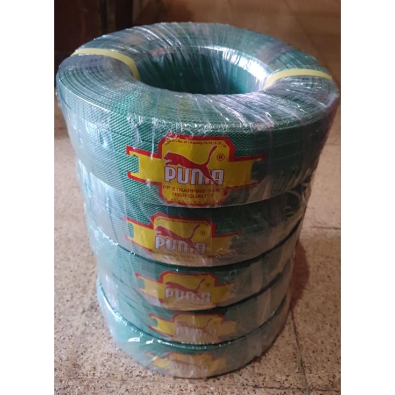 Pp Strapping Band Puma Straping Band Platband Biru Hijau Tali Plastik Tebal Packing Ngebal ban puma