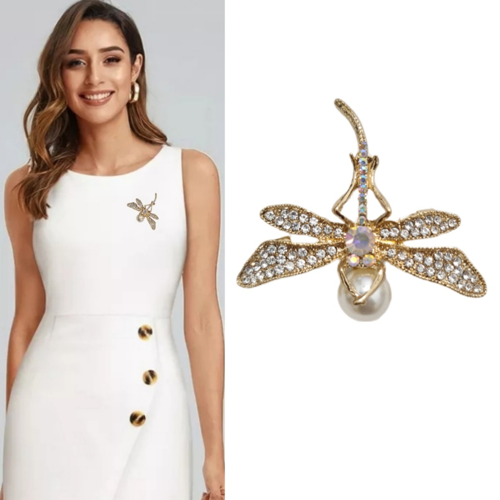 Bros Wanita Bentuk Capung Bros Blazer Gold Dragonfly