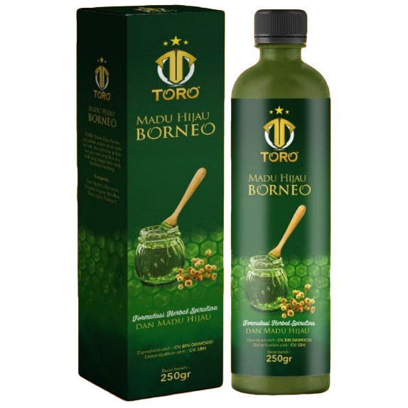 MADU LEBAH HIJAU BORNEO TORO GAMAT EMAS & ROYAL JELLY 250 GR