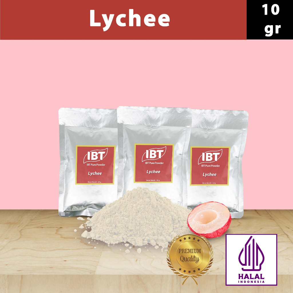 

Pure lychee Powder Impor Taiwan Bubuk Essence Leci Murni Kualitas Bagus Sachet