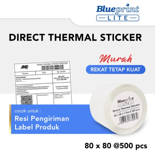 

Direct Thermal Sticker Label BLUEPRINT Lite 80x80 mm 500Pcs