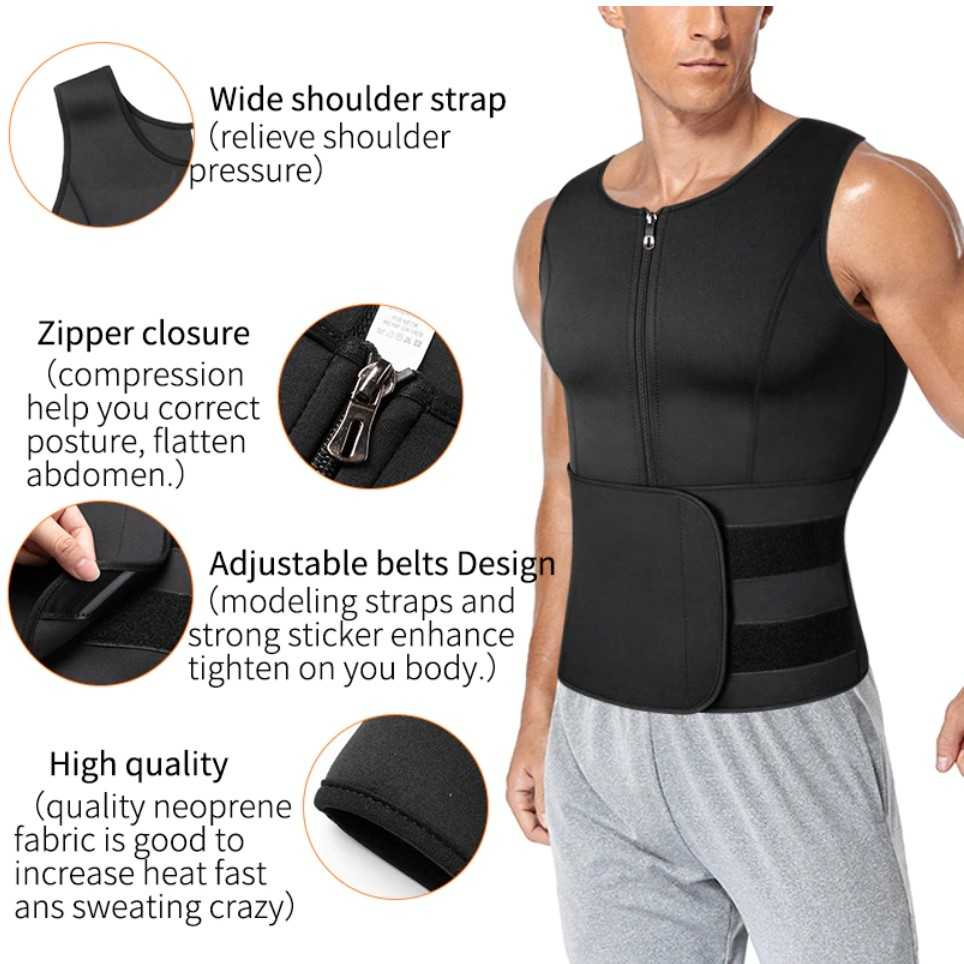 Sejakpagi TaffSPORT Korset Pembentuk Badan Pria Shaper Corset Vest Single Velcro