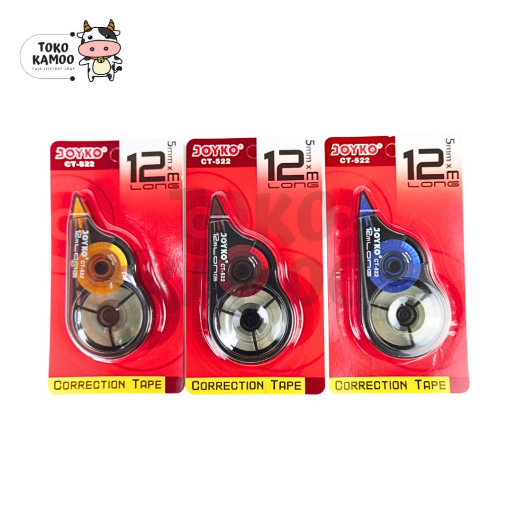 

Correction Tape Joyko CT-522 Tipex Kertas Roll - Pita Koreksi Tip x 12 Meter x 5 mm