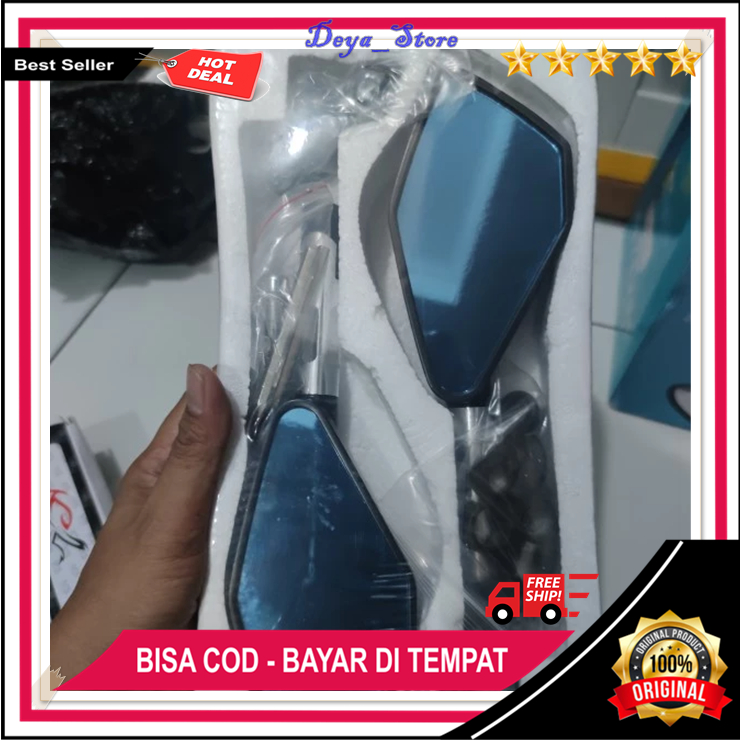 Spion Tomok cr7 Kaca Biru Universal Spion Tomok Jumbo V5 CNC Aluminium Original Berkualitas