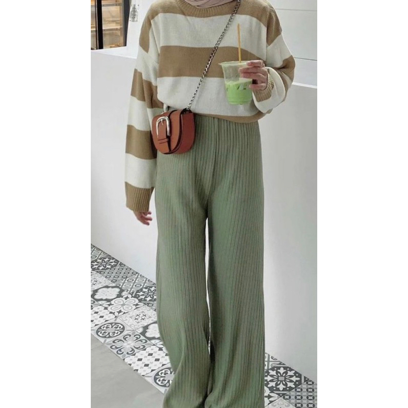 Kai Knit Pants - Celana Kulot Knit Tebal - Celana Wanita - Kulot knit