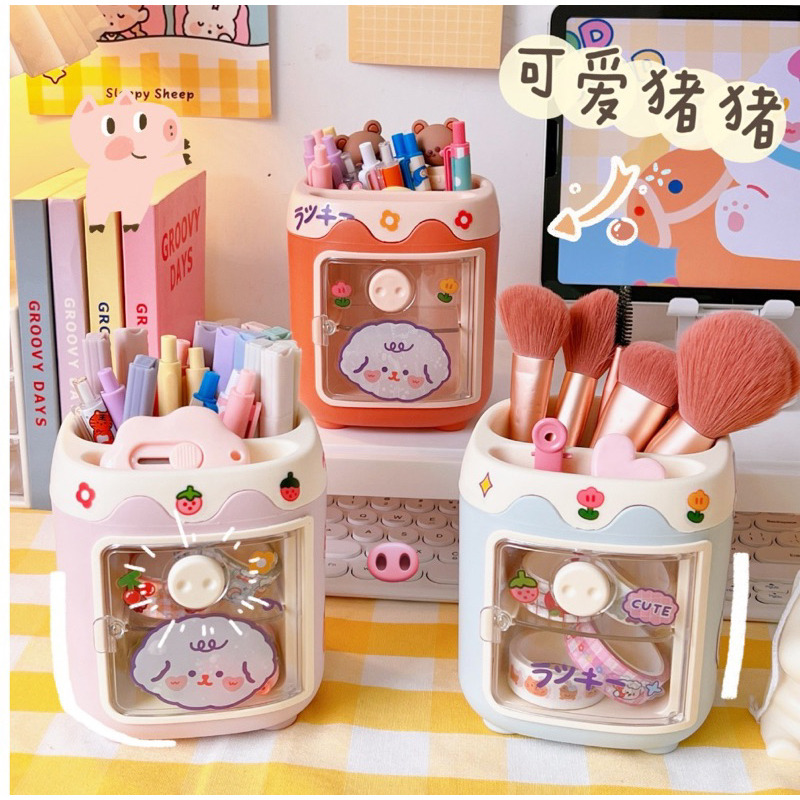 

KOTAK PENYIMPANAN Alat tulis/Tempat pen brush organizer/meja laci 2 susun