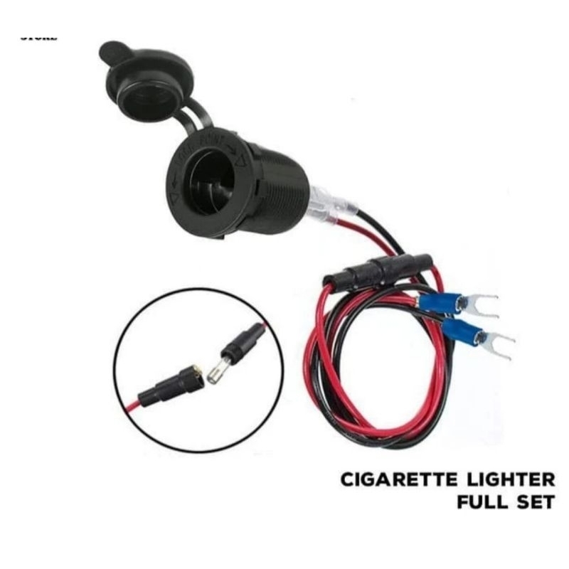 cigarette lighter socket full set untuk motor mobil