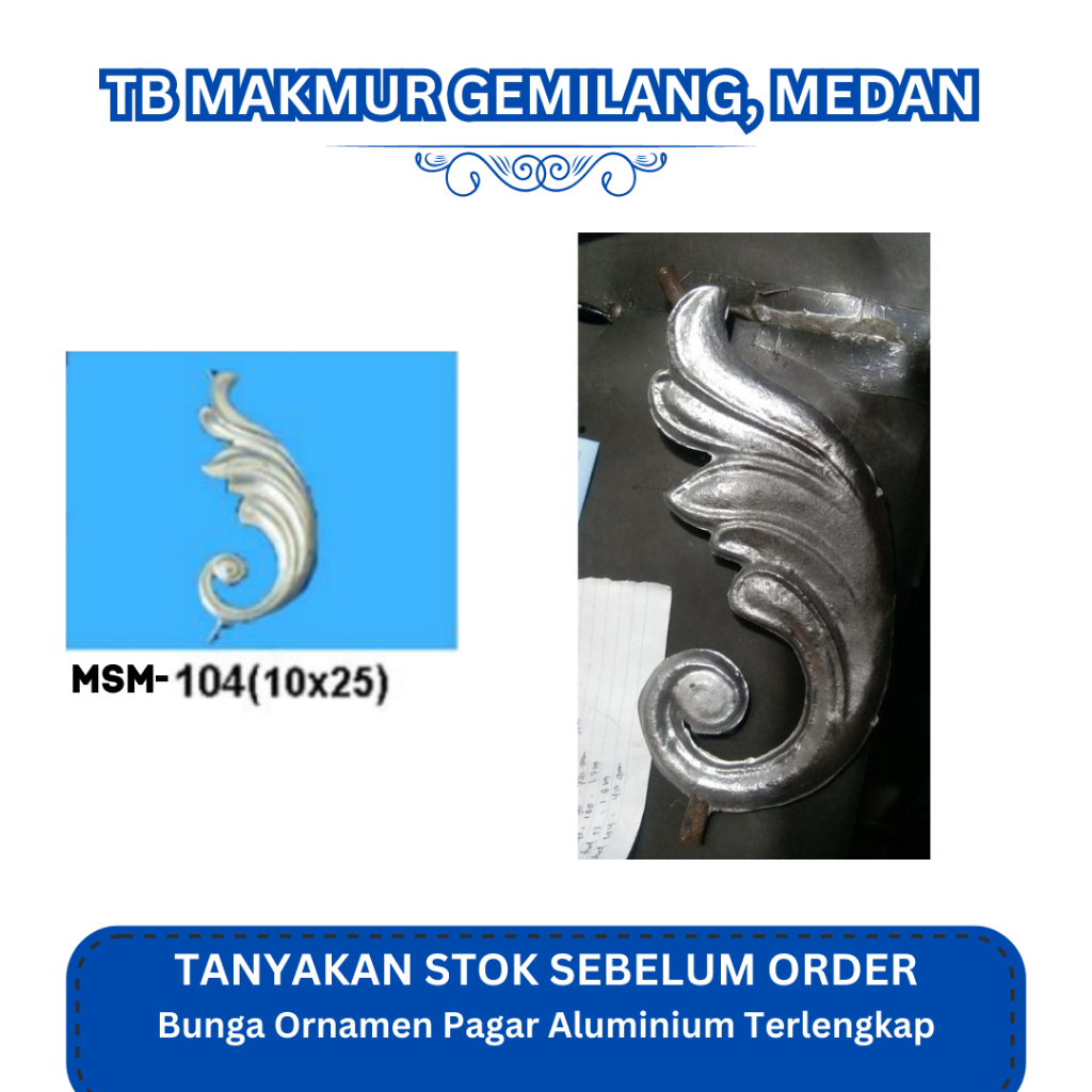 Ornamen/Bunga Pagar Aluminium 104