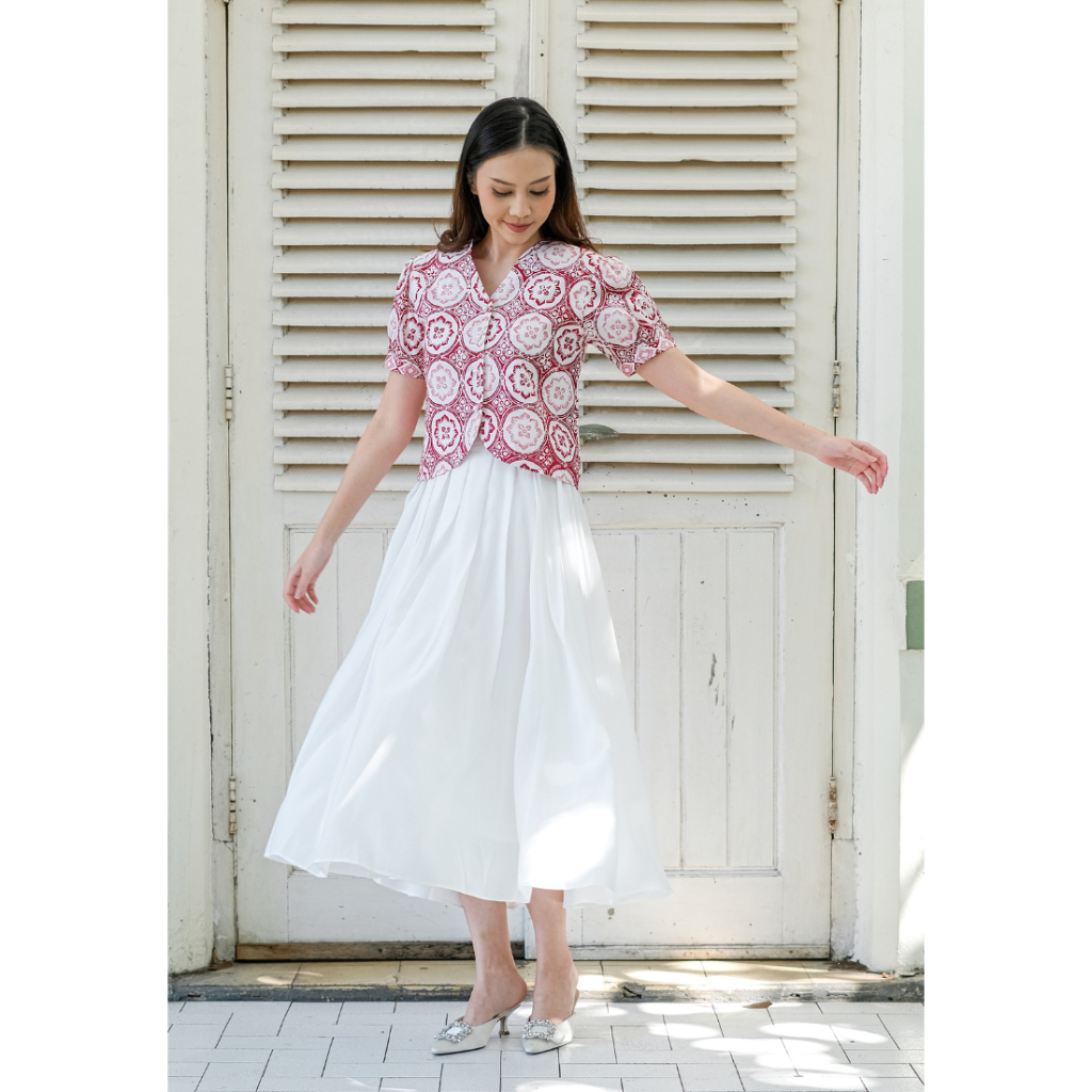 Kichi Batik Setelan Olesia Felice White