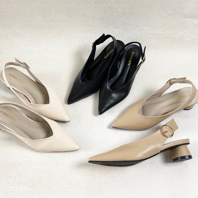 Awet Wishlist Sepatu Heels Wanita 3Cm Kulit Sintetis Anti-Slip