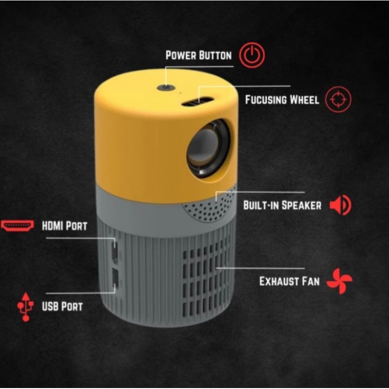 Mini Projector YT400 LED Mini Projector Dual Fan Cooling