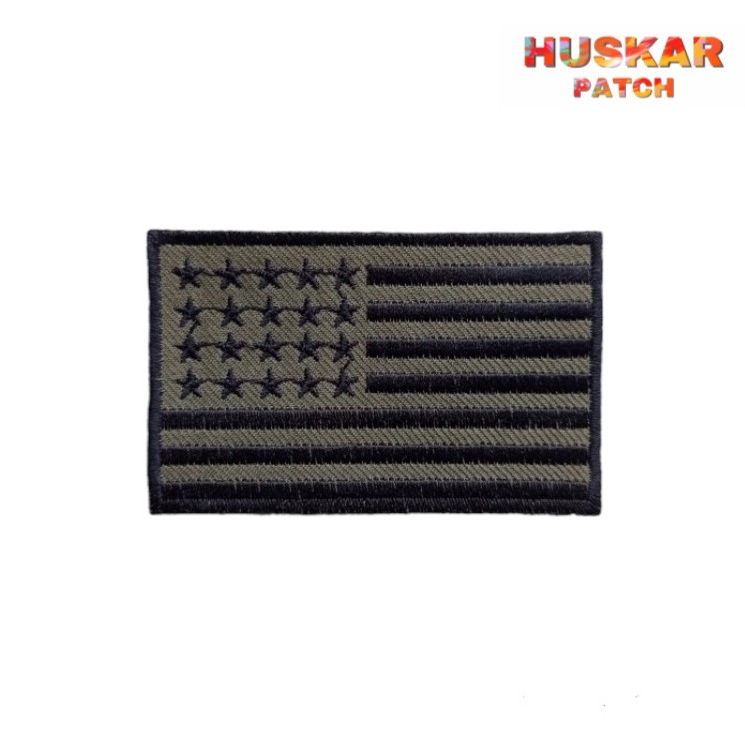 PATCH BORDIR / EMBLEM BORDIR JAHIT / PATCH ON BENDERA AMERIKA ARMY US ARMY FLAG
