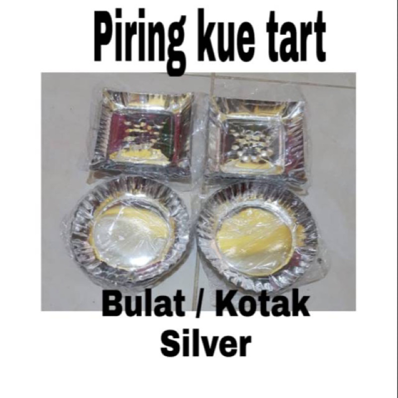 10 pcs Piring Kue / Piring Ulang Tahun/ Piring Kertas/ Piring Tart Silver / Piring Kue Tart
